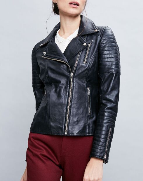 Veste en Cuir Althea noire