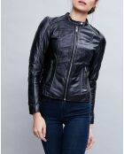 Veste en Cuir Angelina noire