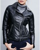 Veste en Cuir Carla noire