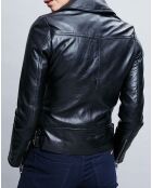 Veste en Cuir Carla noire