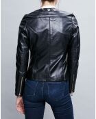 Veste en Cuir Cécile noire