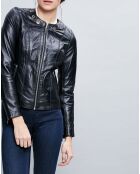 Veste en Cuir Cécile noire
