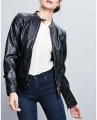 Veste en Cuir Celeste noire