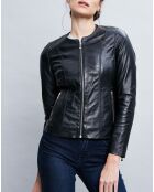 Veste en Cuir Céline noire