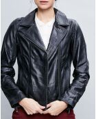 Schwarze Lederjacke Elodie