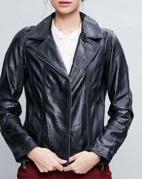 Schwarze Lederjacke Elodie