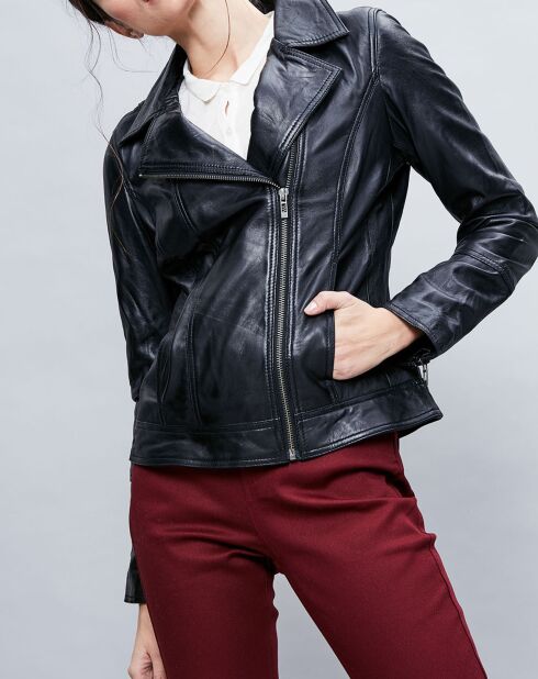 Schwarze Lederjacke Elodie