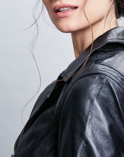 Schwarze Lederjacke Elodie