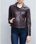 Veste en Cuir Elodie marron