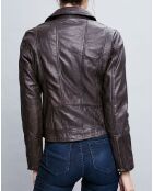 Veste en Cuir Elodie marron