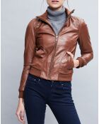 Veste en Cuir Gema cognac