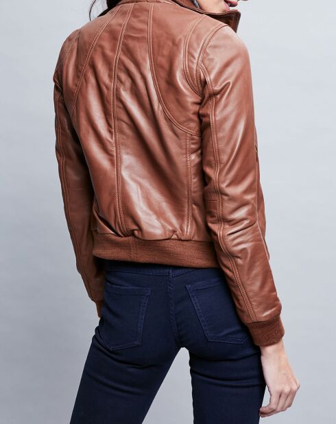 Veste en Cuir Gema cognac