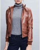 Veste en Cuir Gema cognac