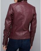 Veste en Cuir Mercedes bordeaux