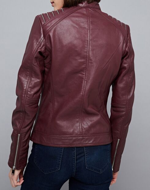 Veste en Cuir Mercedes bordeaux