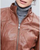 Veste en Cuir Roxane cognac