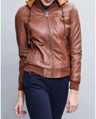 Veste en Cuir Roxane cognac