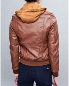 Veste en Cuir Roxane cognac