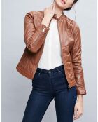 Veste en Cuir Talia cognac