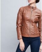Veste en Cuir Talia cognac