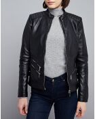 Chaqueta negra de piel Tamara