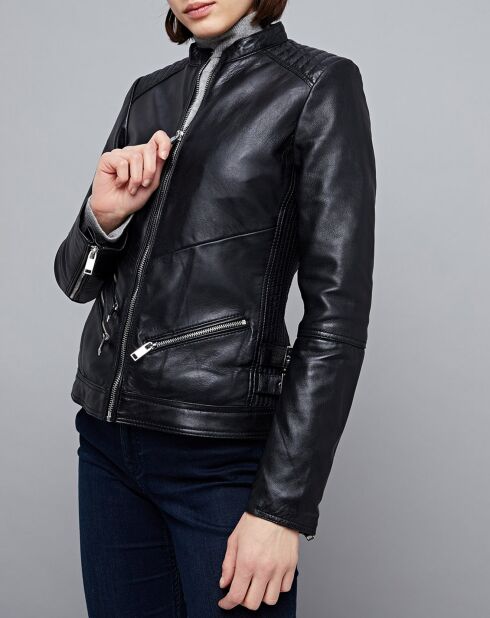 Chaqueta negra de piel Tamara