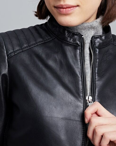 Chaqueta negra de piel Tamara