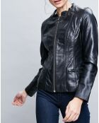 Veste en Cuir Tifanie noire