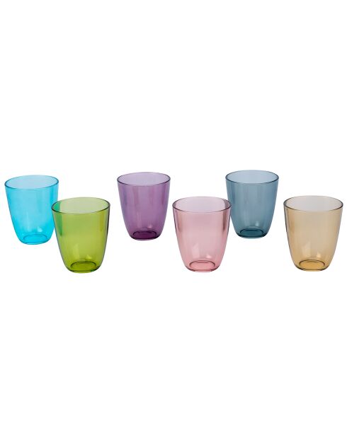 6 verres street food cosy moments multicolores - 31cl