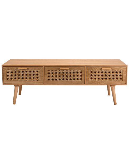 Meuble TV Rodrigo 3 Tiroirs Bois Clair - 120x40x40 cm