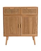 Buffet Rodrigo 2 Tiroirs . 2 Portes Bois Clair - 75x38x85.5 cm