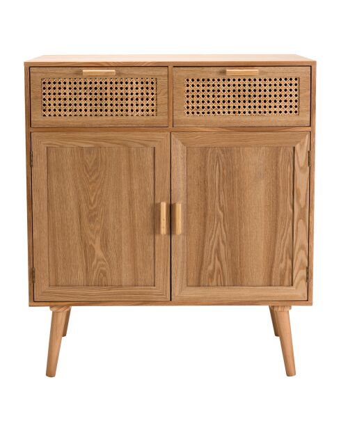 Buffet Rodrigo 2 Tiroirs . 2 Portes Bois Clair - 75x38x85.5 cm