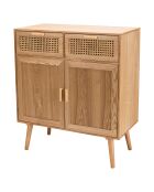 Buffet Rodrigo 2 Tiroirs . 2 Portes Bois Clair - 75x38x85.5 cm