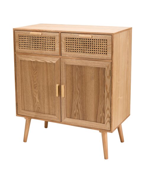 Buffet Rodrigo 2 Tiroirs . 2 Portes Bois Clair - 75x38x85.5 cm