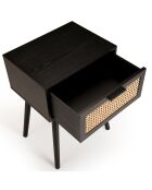 Table de Chevet Angelo 1 Tiroir Bois/noir - 40x30x55.5 cm