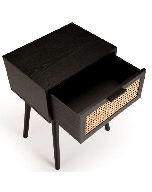 Table de Chevet Angelo 1 Tiroir Bois/noir - 40x30x55.5 cm