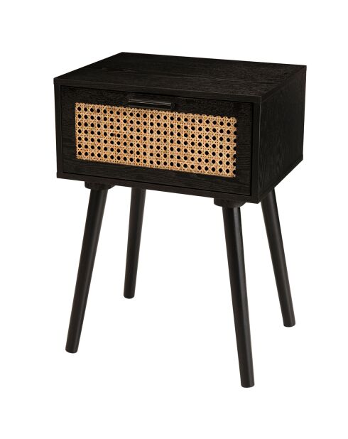 Table de Chevet Angelo 1 Tiroir Bois/noir - 40x30x55.5 cm