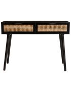 Console Angelo 2 Tiroirs Bois/noir - 110x33x81.5 cm