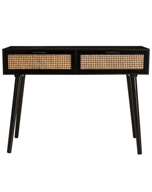 Console Angelo 2 Tiroirs Bois/noir - 110x33x81.5 cm