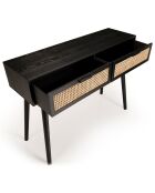 Console Angelo 2 Tiroirs Bois/noir - 110x33x81.5 cm