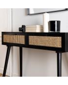 Console Angelo 2 Tiroirs Bois/noir - 110x33x81.5 cm