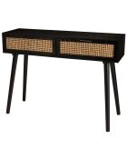 Console Angelo 2 Tiroirs Bois/noir - 110x33x81.5 cm