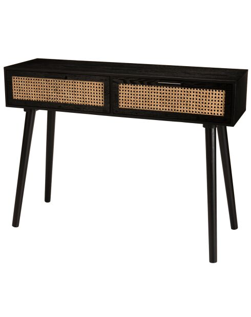 Console Angelo 2 Tiroirs Bois/noir - 110x33x81.5 cm