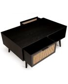 Table basse Angelo 2 Tiroirs Bois/Noir - 100x60x44.5 cm