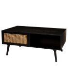 Table basse Angelo 2 Tiroirs Bois/Noir - 100x60x44.5 cm