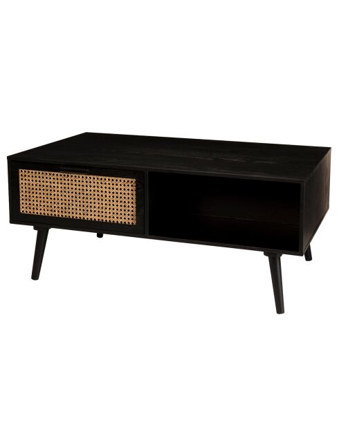 Table basse Angelo 2 Tiroirs Bois/Noir - 100x60x44.5 cm