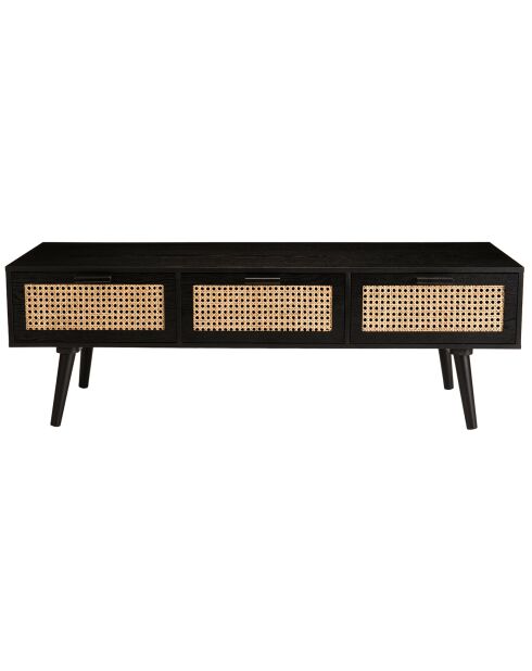 Meuble TV Angelo 3 Tiroirs Bois/noir - 120x40x40 cm
