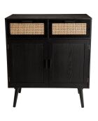 Buffet Angelo 2 Tiroirs . 2 Portes Bois/noir - 75x38x85.5 cm