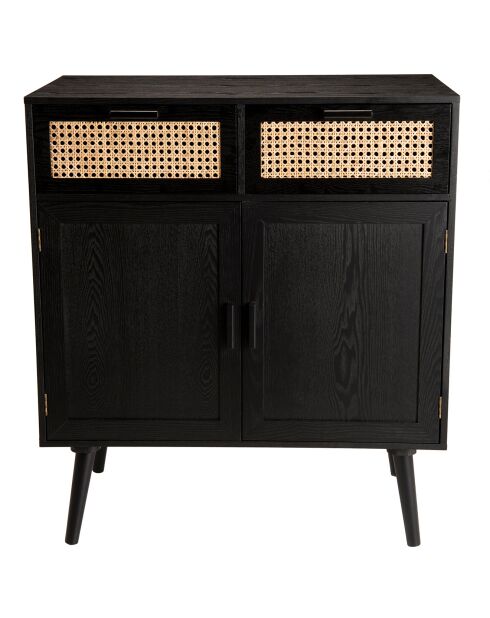 Buffet Angelo 2 Tiroirs . 2 Portes Bois/noir - 75x38x85.5 cm