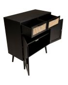 Buffet Angelo 2 Tiroirs . 2 Portes Bois/noir - 75x38x85.5 cm